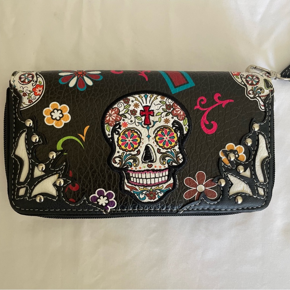 Cowgirl Trendy Sugar Skull Design Women's Wallet